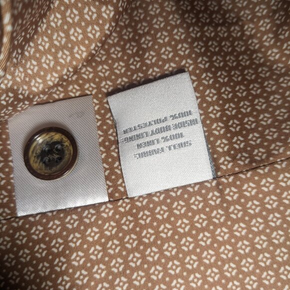 NEW-Size S Mens Murano Baird McNutt Button Down Dress Vest Okeo-Tex Linen Khaki - Picture 3 of 12